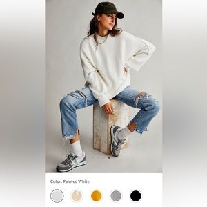 Free People Easy street tunic size small in painted white. NWT.